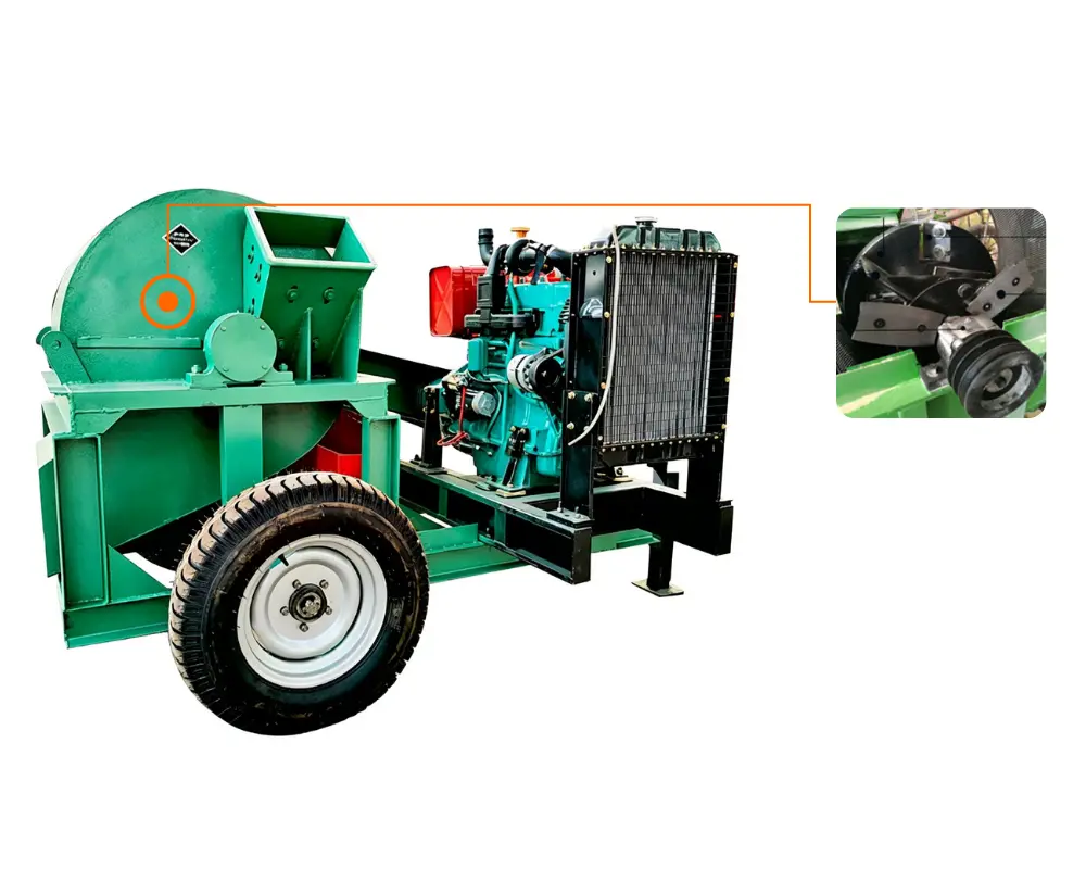 Crusher for sawdust industrial wood hammer mill machine for branches logs biomass recycling system