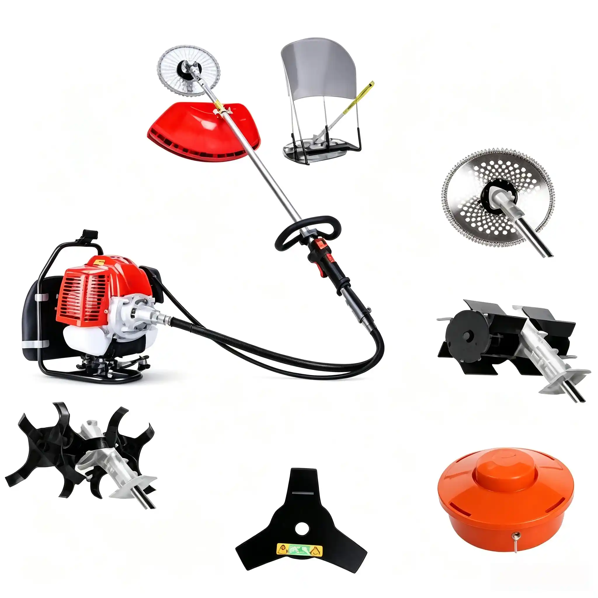 Diaphragm carburetor grass cutter trimming grass and weeds with gasoline engine power for garden and landscaping maintenance