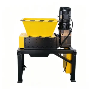 380V stationary waste shredder processing wood waste, branches, and biomass materials for industrial recycling applications