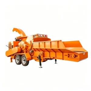 Hydraulic support wood crushing machine processing logs, branches, and wood waste with hydraulic assistance for efficient crushing