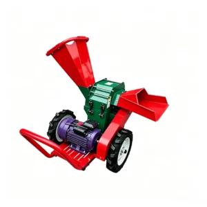 Small mobile branch crusher processing tree branches, twigs, and garden waste with portable design for outdoor recycling