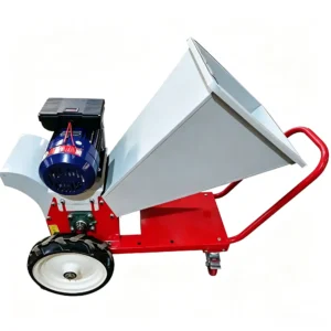 Diesel branch shredder processing tree branches, logs, and wood waste into biomass particles for forestry and recycling applications