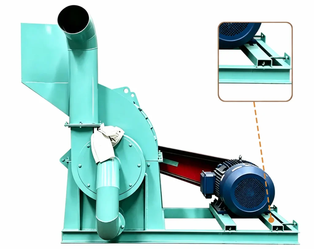 Continuous wood crusher processing logs, branches, and biomass waste with nonstop crushing operation for industrial production