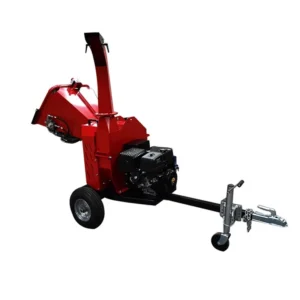 Hydraulic feeding trailer mount wood chipper processing logs and branches with mobile trailer design for forestry operations