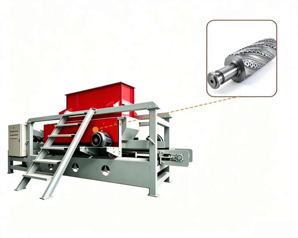 Sawdust crusher for mushroom cultivation processing wood materials into fine substrate raw materials