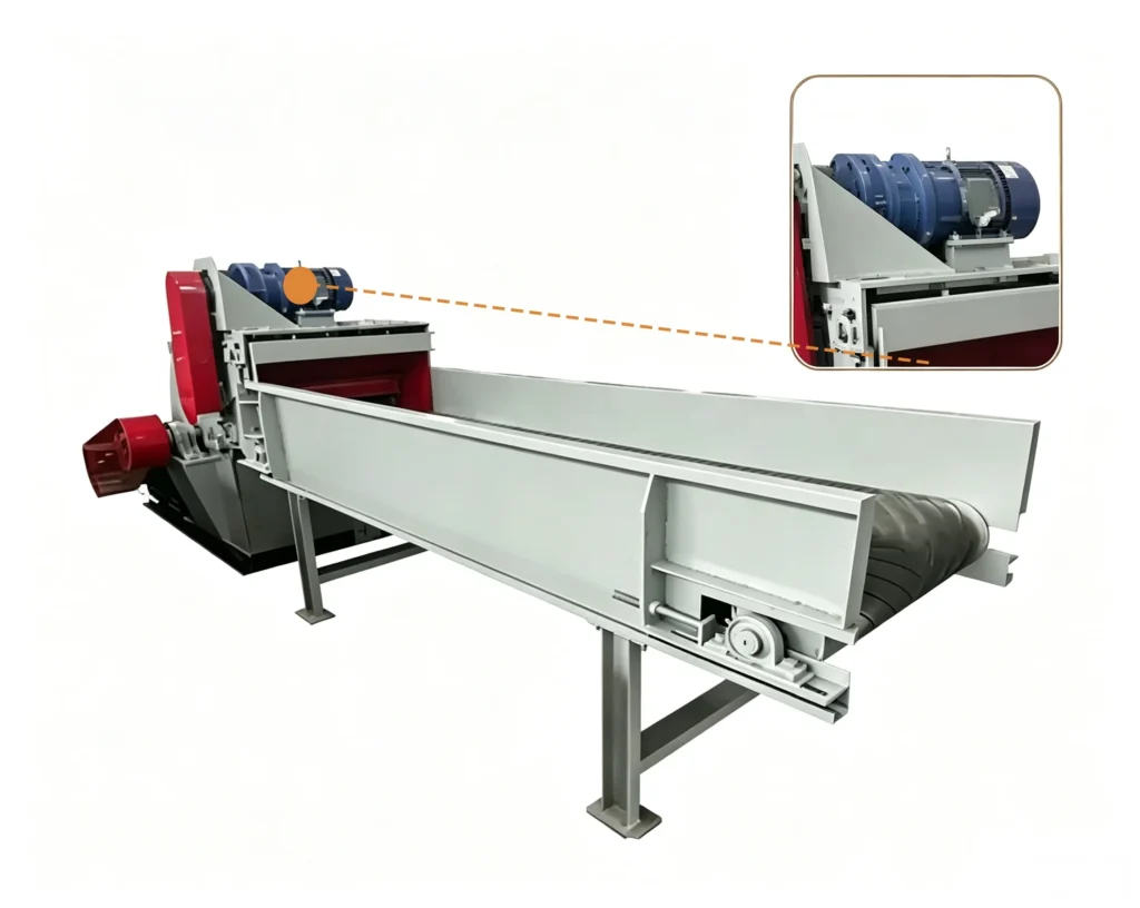 Sawdust crusher for wood factory processing wood scraps, sawdust, chips, and timber waste into reusable materials