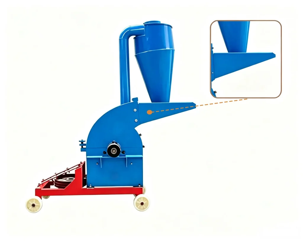 Sawdust crusher for garden waste processing branches, tree trimmings, and green waste into reusable materials
