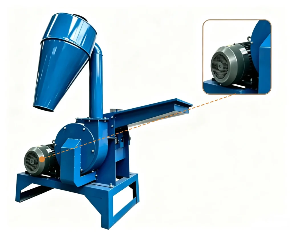 Wood crusher manufacturer producing industrial machines for crushing logs, branches, timber waste, and biomass materials