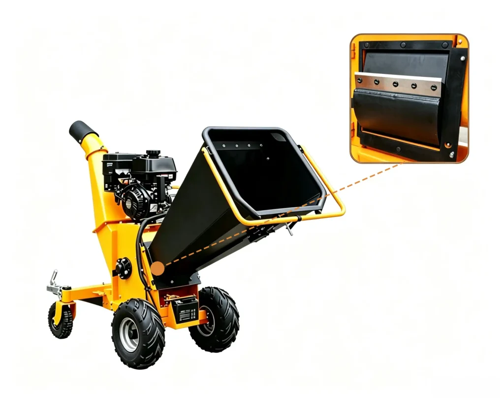 Sawdust crusher for wood pellet production processing wood chips, logs, and biomass materials into fine sawdust