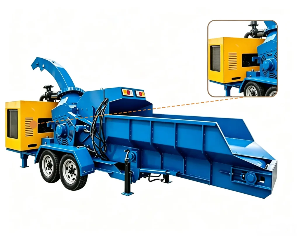 Plywood sawdust crusher processing plywood waste, wood scraps, and panel materials into reusable particles