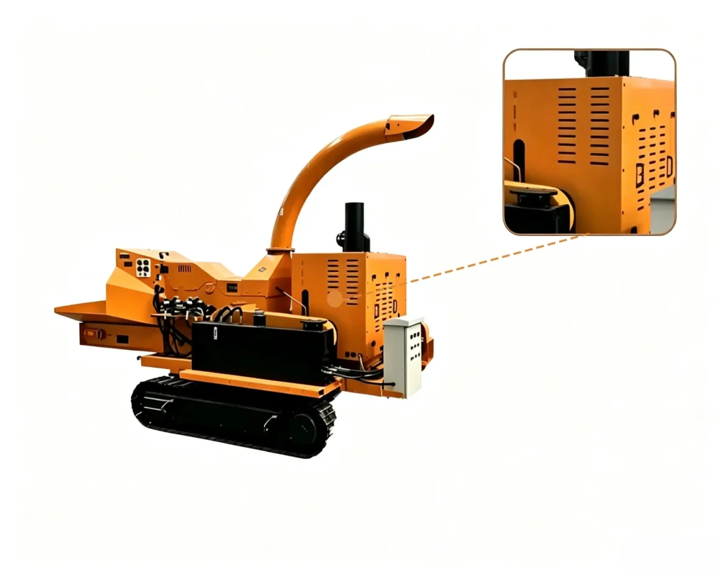 Sawdust crusher for sustainable energy processing biomass waste into renewable fuel materials
