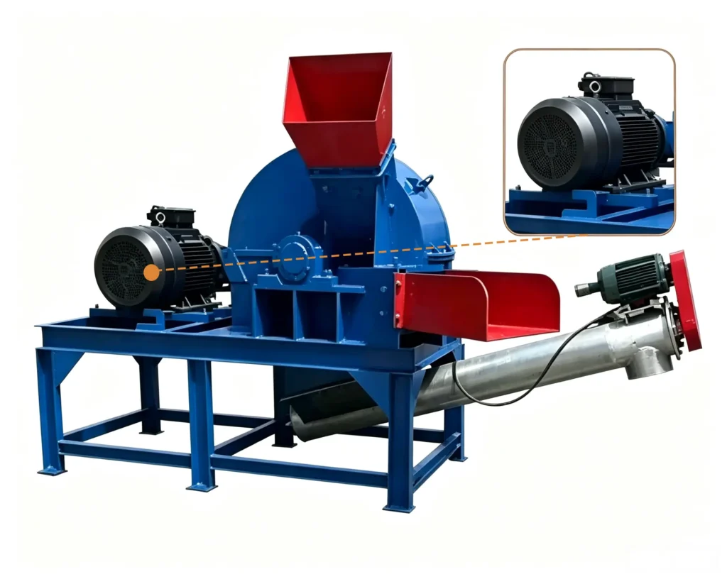 Sawdust crusher for briquette production line processing biomass waste into high-quality briquette raw materials