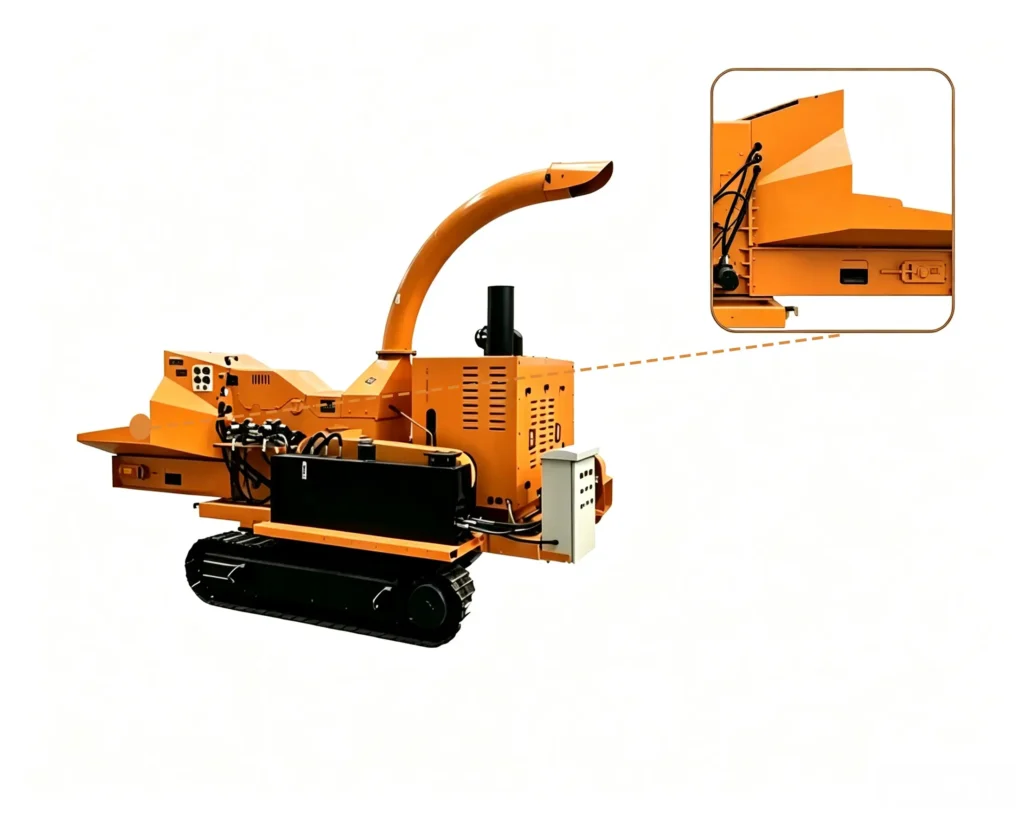 Sawdust crusher for waste management processing wood waste, green waste, and biomass residues into reusable materials