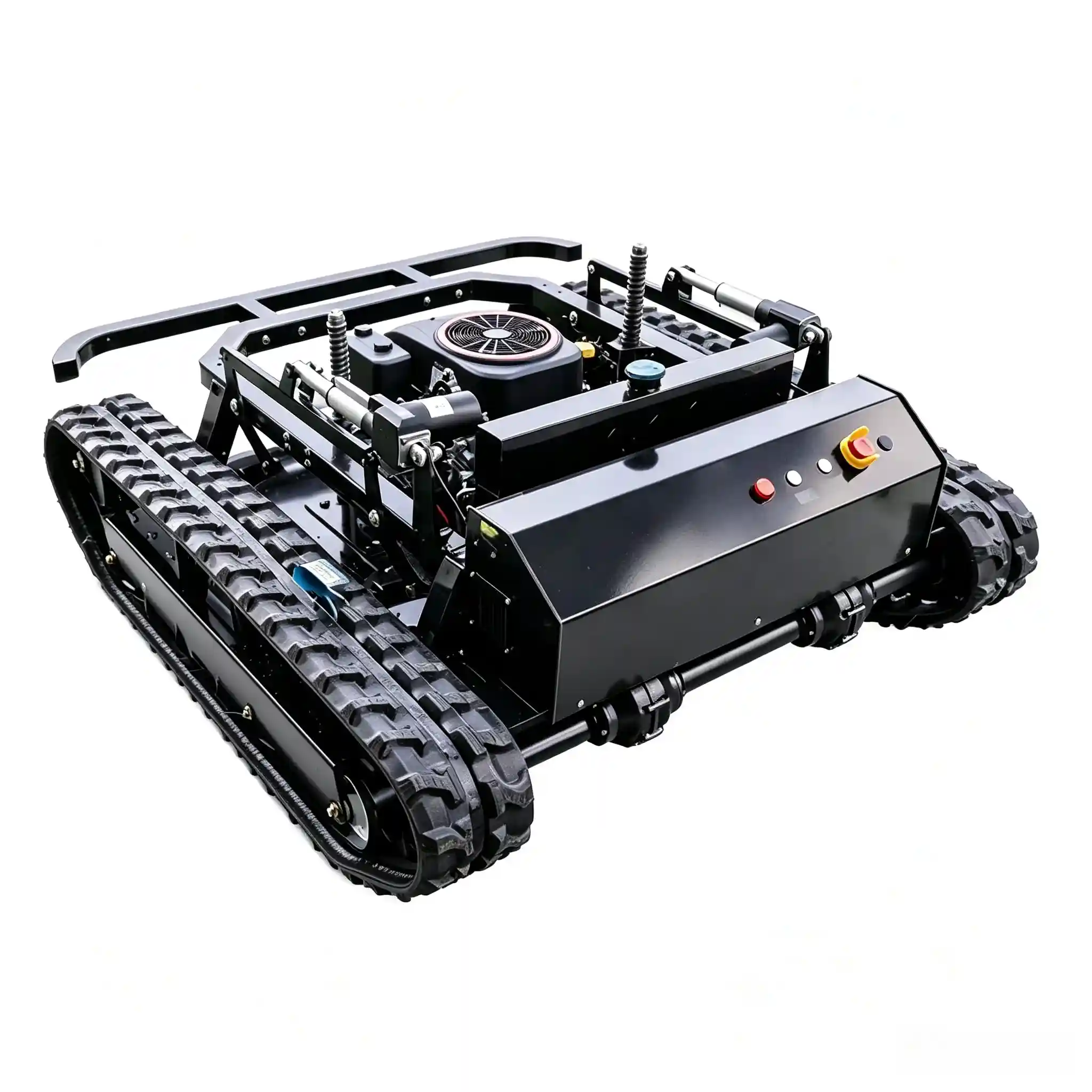 0-3km/h stepless speed slope mower cutting grass on hillsides with adjustable driving speed for safe terrain maintenance