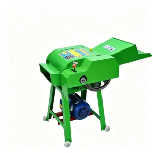 Household straw cutting machine processing straw, hay, grass, and crop residues for small farm feed preparation