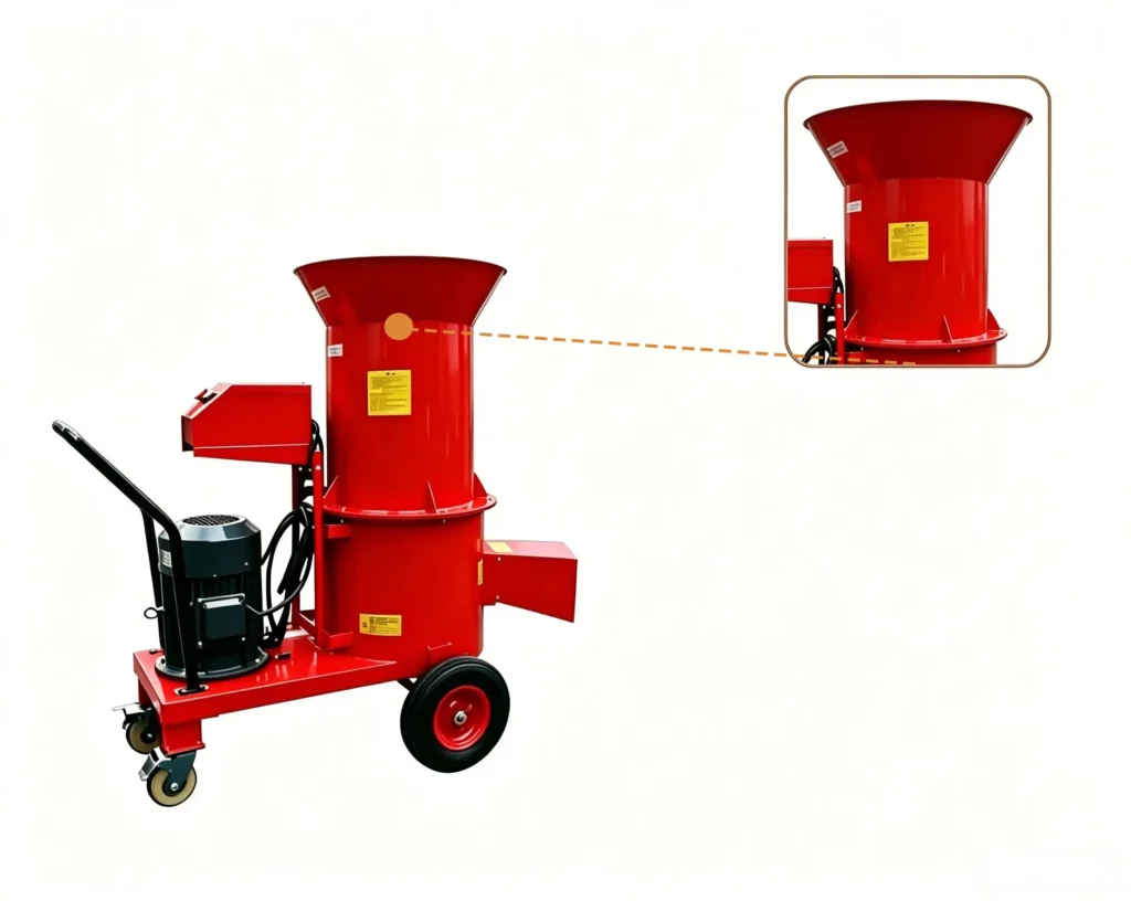 Wood powder making machine processing wood chips and sawdust into fine wood powder for industrial applications