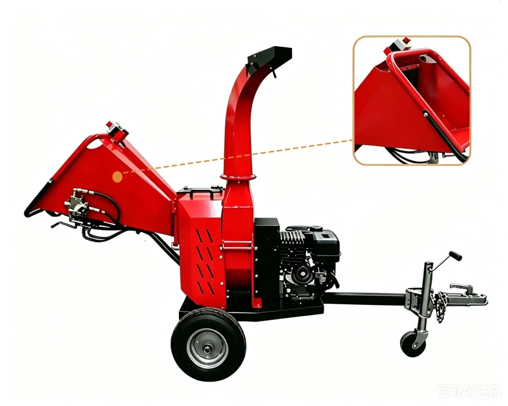 Wood crusher for pellet production processing logs, branches, and wood waste into suitable biomass materials for pellet making