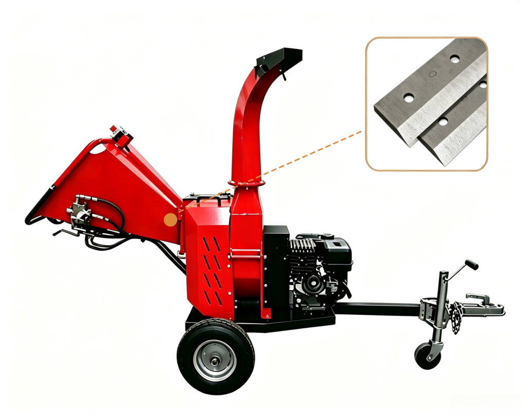 Wood crusher for biomass fuel processing logs, branches, and wood waste into renewable fuel materials for energy production