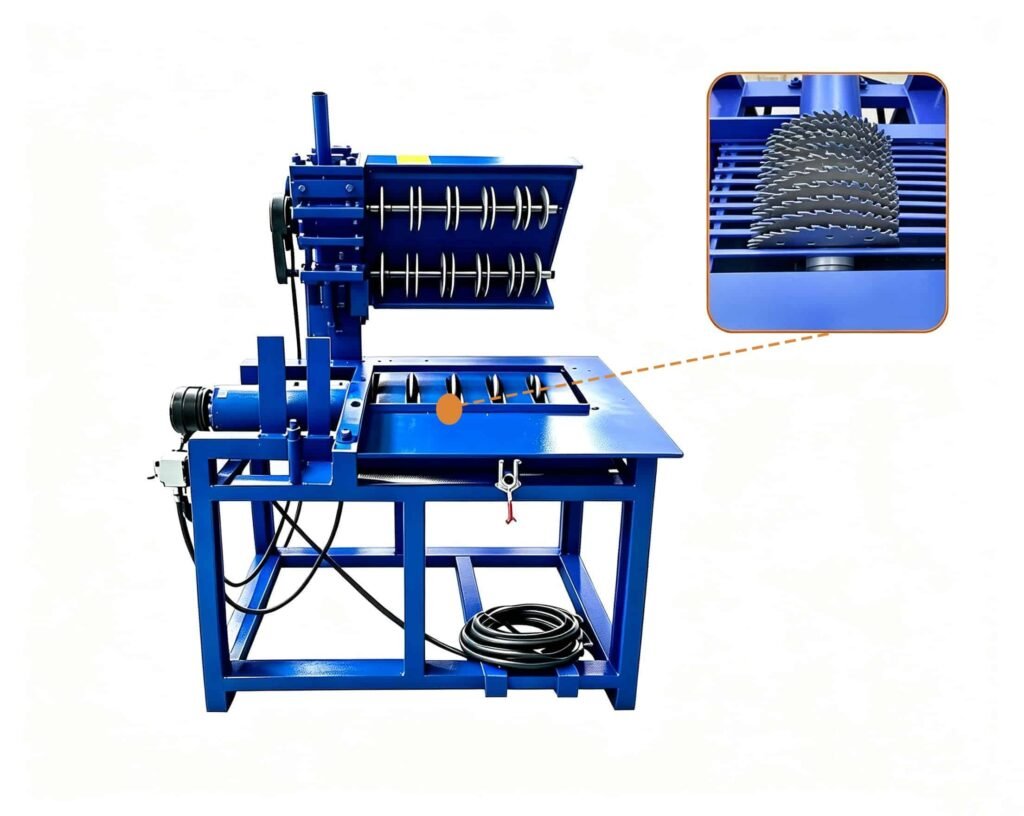 Multi-blade saw for log processing with multiple circular saw blades for efficient round log cutting