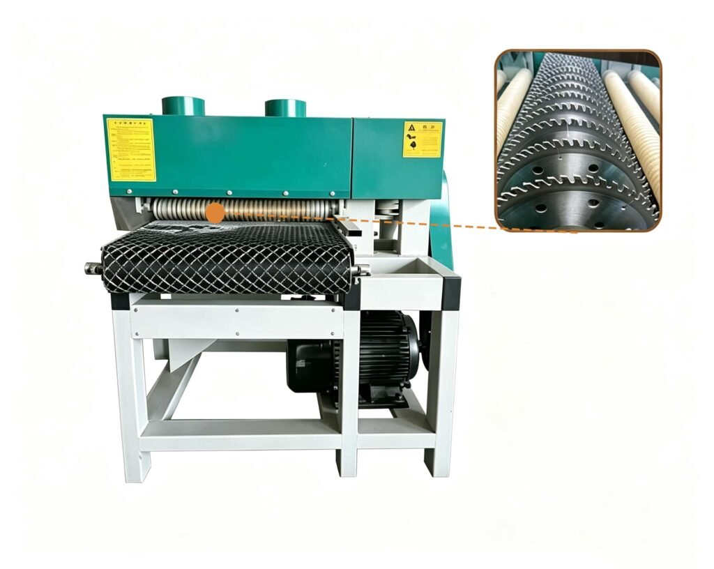 Diesel multi-blade saw for remote wood processing with multiple circular saw blades