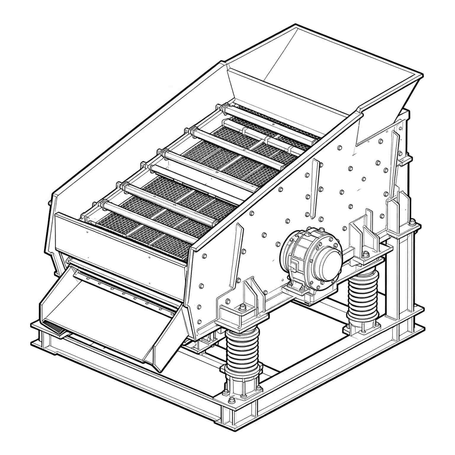 vibrating screening machine for waste recycling technical drawing