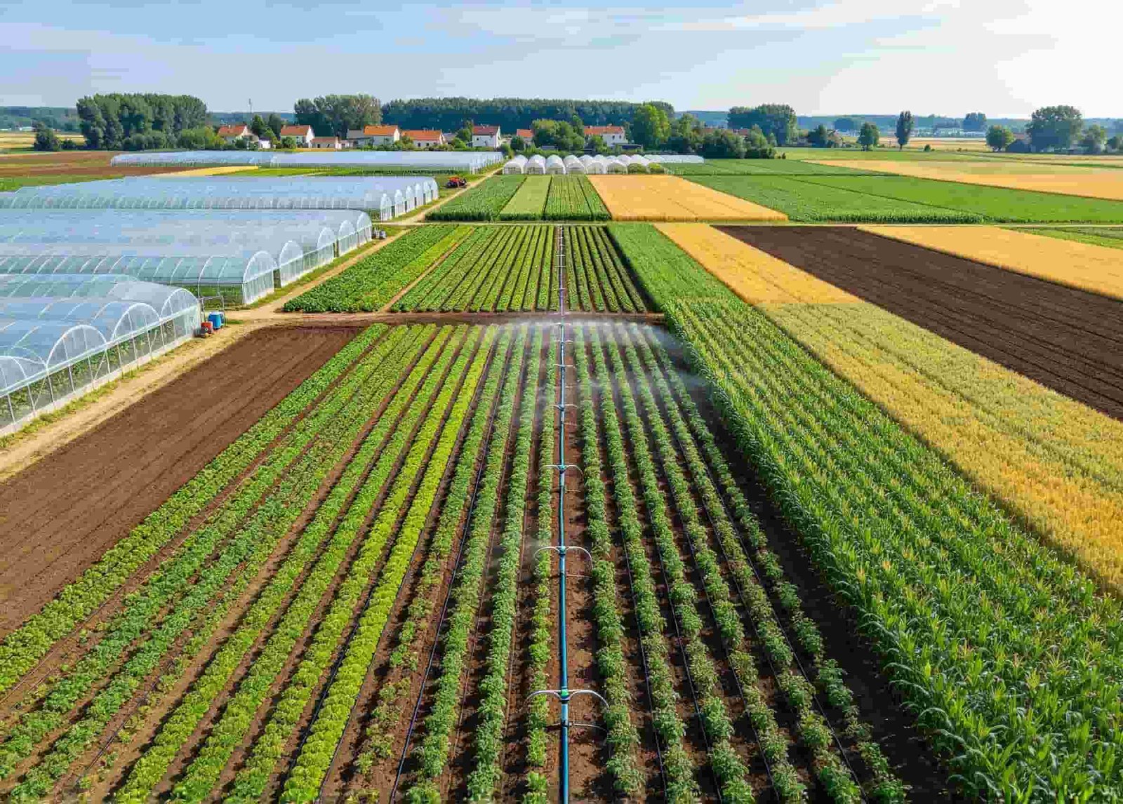 agricultural farming field with crop land for biomass waste recycling