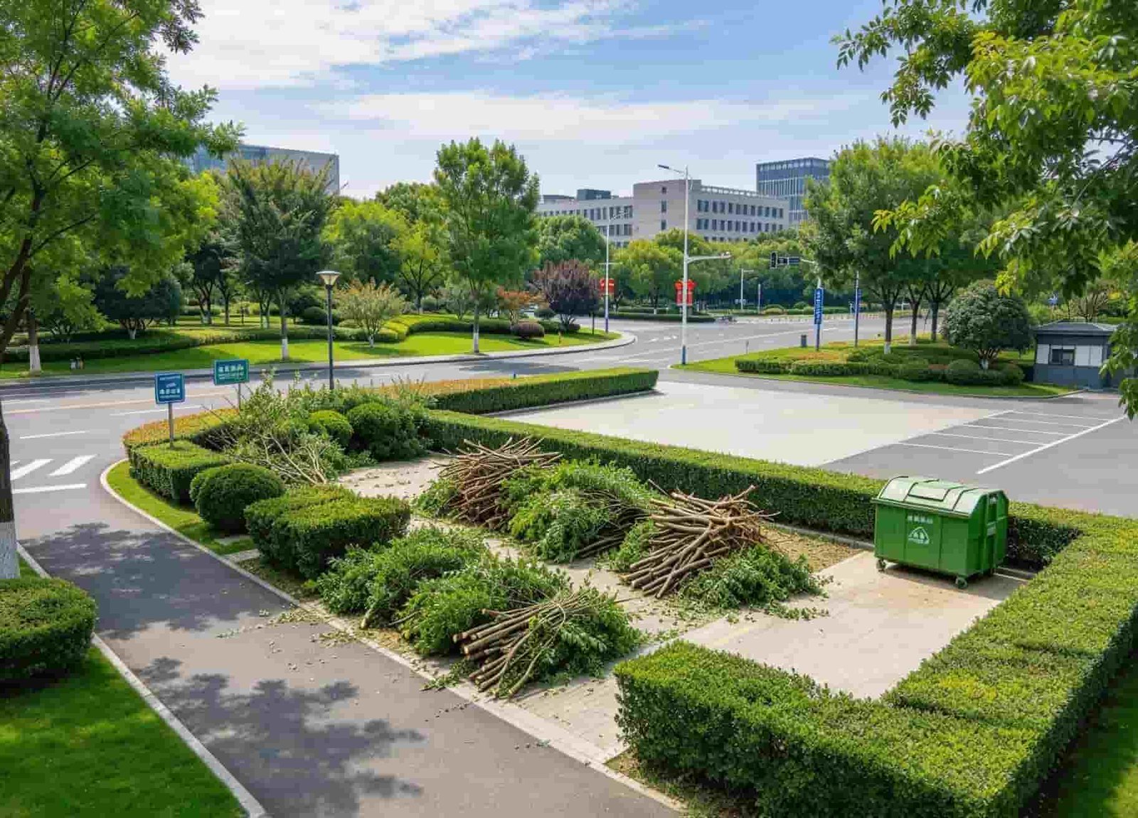 municipal sanitation green waste and garden waste collection area