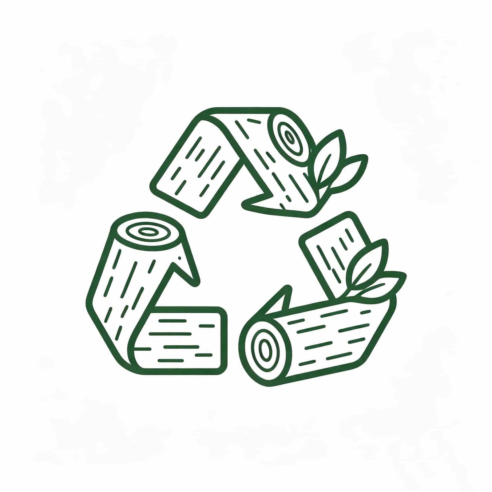 wood waste recycling icon